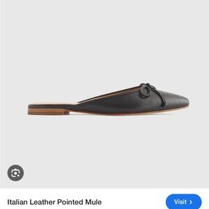 Quince Black Leather Pointed Mule